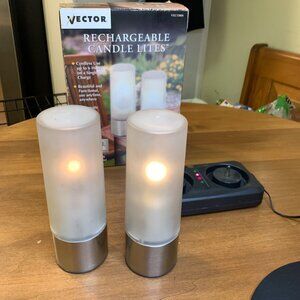Vector Rechargeable Candle Lights, 2 Piece Set